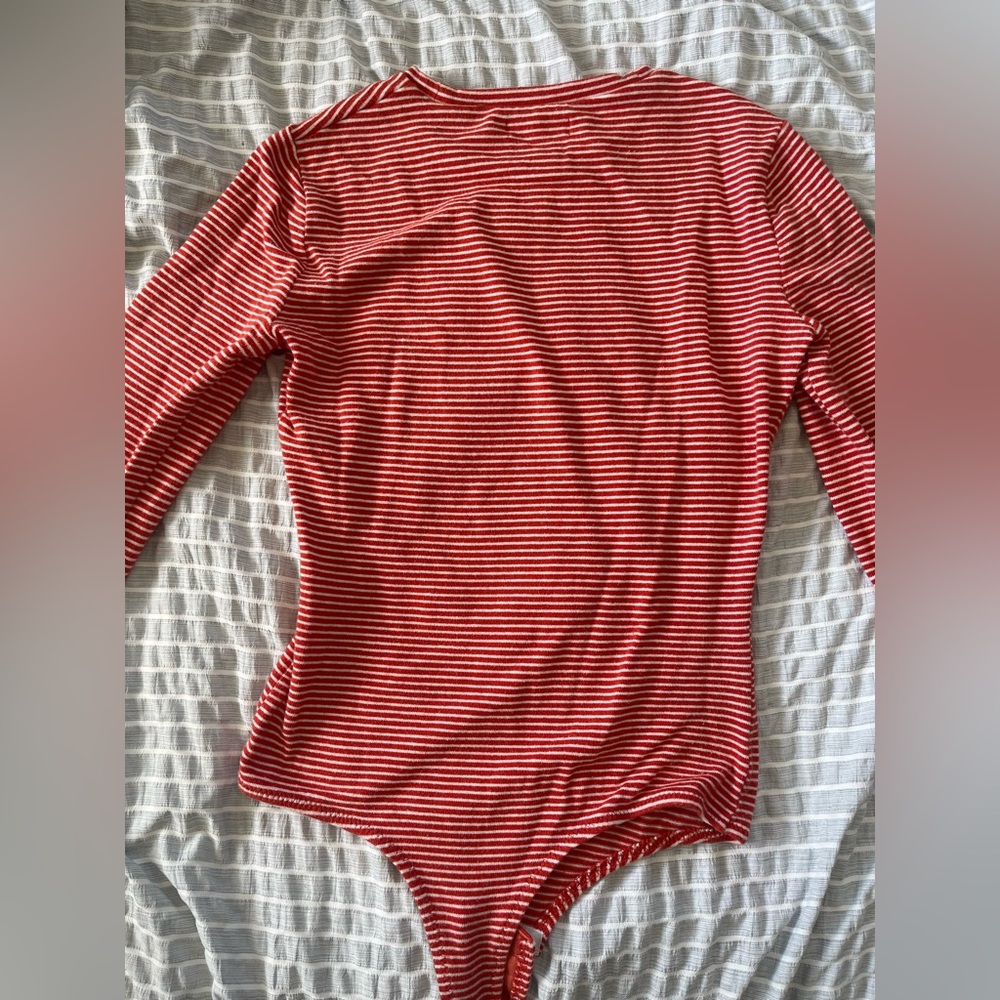 Madewell Red Striped Bodysuit